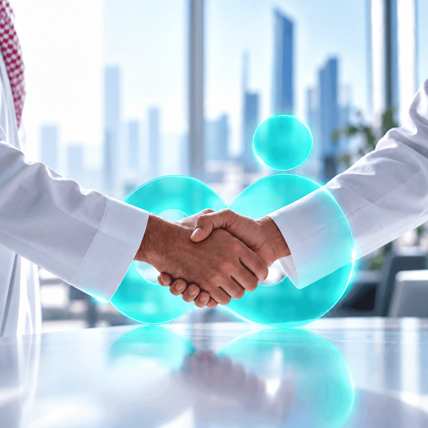 فريق أعمال يناقش حلولًا واستشارات مؤسسية